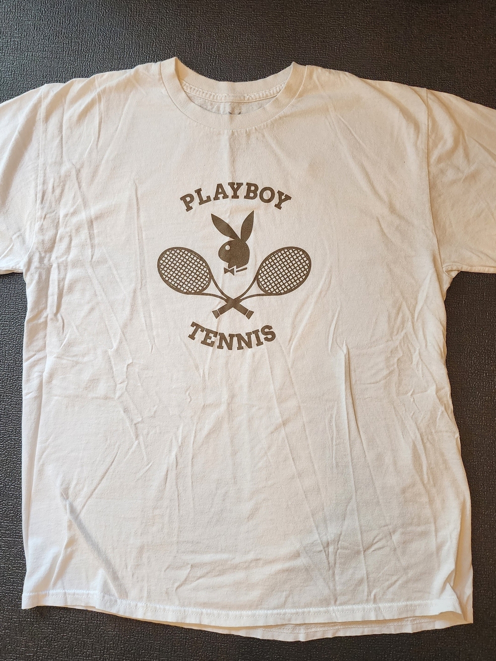 PLAYBOY Cream Tee with Brown Bunny Logo